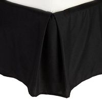 Pleated Bed Skirts 14" Drop Egyptian Solid Bed skirt -Black /Full