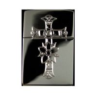 Lighter - Flower Cross High Polish Chrome - Star Int. Inc Brand