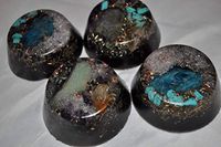 4 Piece Set Multicolored Turquoise Quartz Crystal Orgone TB Set for EMF Protection Headache Relief Collectibles Home Decoration Improved Sleep Chakra Balancing Energy Devices