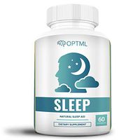 OPTML Sleep (60 Capsules), Insomnia, Stress, Anxiety Relief, Sleep Aid & Mood Enhancer, Drift Into Deep Sleep Fast, L-Tryptophan, Melatonin, Valerian Root, Chamomile, Magnesium