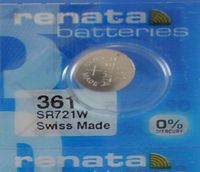 Renata Battery 361 Sr721W Silver 1.55V Swiss Made