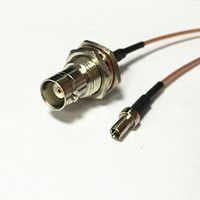 BNC female bulkhead to TS9 male straight connector cable RG178 15cm 6" NEW Good Quality Fast USA Shipping