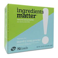 Ingredients Matter Laundry Soap Powder - Fragrance Free, 36 oz, 72 Loads HE/Hypoallergenic, Natural, Detergent-Free, Eco-Friendly