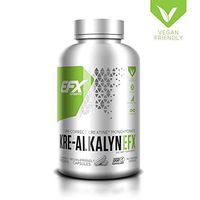 Vegan EFX Kre-Alkalyn | PH Correct Creatine Monohydrate | Patented Formula, Gain Strength, Build Muscle & Enhance Performance - 180 Veggie Caps / 90 Servings