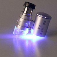 HUIJUNWENTI New Mini 60X Microscope LED Jewellery Loupe UV Currency Detector Portable Magnifier Magnifying Glass Eye Lens with LED Light