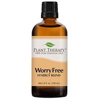 Plant Therapy Essential Oils Worry Free Synergy - Stress & Calming Relief Blend 100% Pure, Undiluted, Natural Aromatherapy, Therapeutic Grade 100 mL (3.3 oz)