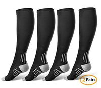 2 Pairs Sports Compression Socks for Women and Men 15-20mmHg for Nursing, Edema,Diabetic,Varicose Veins,Shin Splints,Running Marathon,Hiking,Pregnancy and Travel