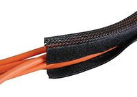 AVB Cable ES-PET-100-BK PET Braided Wrap Sleeving with Hook -amp; Loop