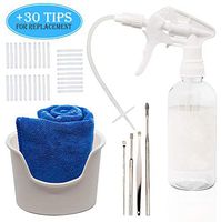 Ear Wax Removal Kit | Irrigation, Cleaning, Flushing Tool for Adults & Kids | Earwax Safe Wash Vacuum for Sensitive Inner Ears, Ear Curette, Basin, Towel & 30 Soft Disposable Tips