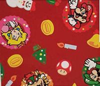 NS Holiday Christmas Wrapping Paper Super Mario Gift Wrap (Bonus: Noelles Xmas Window Gel Clings) Greetings Party Festive 20 Sq. Feet 1 Roll