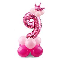 Hiriyt Number Shape Children Aluminum Balloon Decoration For Birthday Party Straws