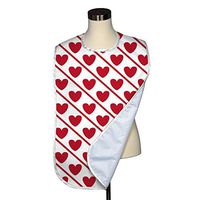Valentine's Day Collection Adult Bib - Covered with Care Assorted Prints Available! (Hearts Diagonal Stripe)