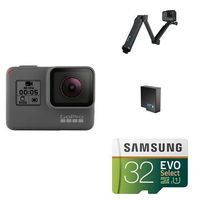 GoPro HERO5 Black w/ 3-Way Grip, Battery and Memory Card