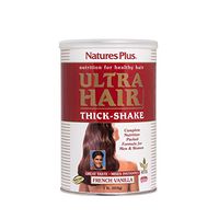 NaturesPlus Ultra Hair Thick Shake - 1 lb, Hair Protein Shake - French Vanilla Flavor - Healthy Hair Growth Supplement with Vitamins & Minerals - Non-GMO, Gluten-Free - 16 Servings