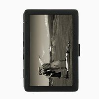 Perfection In Style Black Color Metal Cigarette Case Vintage Golf Design 003