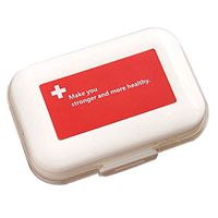 Pill Case Weekly Pill Organizer 7 Day Travel Pill Box Case with Unique Spring Assisted Open Design and Large Compartments(Red)