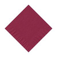 600 Burgundy (12 Pks of 50) 2 Ply 10" X 10" Plain Solid Color Beverage Cocktail Napkins