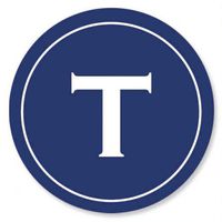 Blue Round Initial Personalized Envelope Seals- Set of 72 Flat Sheet Stickers