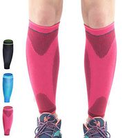 Beister 1 Pair Calf Compression Sleeves for Women & Men, Footless Shin Splint Leg Support Socks for Pain Relief, Recovery, Running, Travel, Cycling Nurse