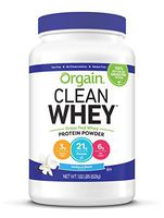 Orgain Grass Fed Clean Whey Protein Powder, Vanilla Bean - Low Net Carbs, Gluten Free, Soy Free, No Sugar Added, Kosher, Non-GMO, 1.82 Pound (Packaging May Vary)