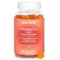 Glow Habit Probiotic Gummy! 90 Vegan Gummies Orange Flavor! Formulated with 2 Billion Probiotics and Vitamin C! Promotes Digestive Health and Antioxidant Boost! Choose Your Gummy Count! (90 Count)