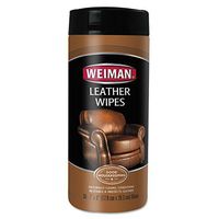 WEIMAN WHOLESALE PRICER Leather Wipes, 7 X 8, 30/Canister, 4 Canisters/Carton, New