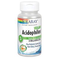 Solaray Acidophilus 3 Strain Probiotic & Prebiotic Carrot Juice | 3 Billion CFU, Vegan & Freeze Dried | 60 VegCaps