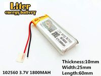 3.7V 1800mAh 102560 Lithium Polymer Ion Rechargeable Battery Lithium Polymer Li-Po Battery for MP4 GPS MP3 Bluetooth Stereo DIY Gift