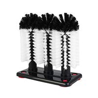 FAVENGO Glass Washer 3 Brush Glass Washing Brushes with Suction Base Bar Glass Cleaner for Bar, Kitchens, Red Wine Glasses, Cup