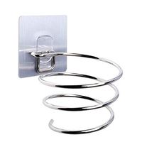 ETERLY Bathroom Hair Dryer Stand - Punch Free Hair Dryer Storage Rack - Stainless Steel Storage Hanging - Silver