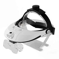 Illumination Hd Portable Head Wearing Magnifying Glass Watch Repair Reading Magnifying Glass Surgery Magnifying Glass and Interchangeable Lenses 1.0X 1.5X 2.0X 2.5X 3.5X Led Light Magnifying Glass