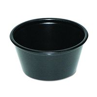 Boardwalk YS200E Plastic Soufflé Cups, 2 oz., Black, 200/Bag, 12 Bags/Carton