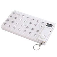 Weekly Digital Pill Organizer 7 Days 28 Compartments Medicine Box with 5 Groups Alarm Reminder and Luminous LCD Back Light for Medications Supplements Vitamins - White