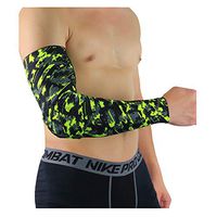 RGA Elbow Pads Compression Sleeves Men Arm Sleeve with Pad for Basketball Football Volleyball Baseball Softball Cycling Running Fishing Tennis Elbow (Green, M)