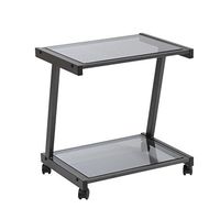 Scranton & Co Smoked Glass Printer Cart in Graphite Black