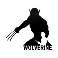 MARVEL COMICS WOLVERINE SILHOUETTE STICKERS SYMBOL 5.5" DECORATIVE DIE CUT DECAL FOR CARS TABLETS LAPTOPS SKATEBOARD - BLACK