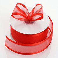 Tableclothsfactory 1 1/2" Satin Edge Organza-Red