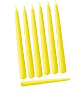 D'light Online Elegant Taper Premium Quality Candles, Hand-Dipped, Dripless and Smokeles - Set of 12 Individually Wrapped (12 Inch, Yellow)