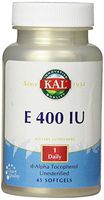 KAL E-400 D-Alpha Tocopherol 400 IU Softgels, 45 Count