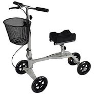 Injured Leg Knee Walker Heavy Duty Scooter Foldable Basket Coral Detachable (White)
