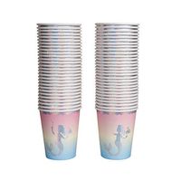 Geeklife Vivid Mermaid Paper Cups, Foil Disposable Paper Cups 9oz for Wedding,Party,Cocktail and Anniversary Dinner