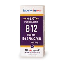 Superior Source Vitamin B12 5000/B6/F. Acid 800 (100 tablets)