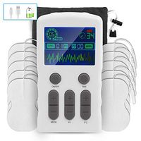 OSITO TENS Unit Medical Device Class II Electric Muscle Stimulator Massager Machine Rechargeable Dual Channel 25-Mode and 50-Intensity with 10 Electrode Pads for Back Neck Knees Pain Muscle Therapy