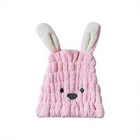 Fan-Ling Cute Rabbit Long Ear Quickly Dry Hair Hat,Coral Velvet Hair Turban,Wrapped Towel Bathing Cap Magic Dryer Protect Hair,Hair Turban Quickly Dry Hair Hat Wrapped Towel Bathing Cap (Pink)