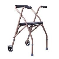 Elderly Walker with Seat Pulley Folding Walker Non-Slip Four-Legged Cane Disabled Walker Thickened Steel Pipe is Safe and Stable - Can Be Used for Dual Use,A