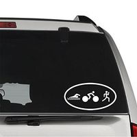 GottaLoveStickerz Triathlon Triathlete Swim Bike Run Permanent Vinyl Decal Sticker for Laptop Tablet Helmet Windows Wall Decor Car Truck Motorcycle - Size (15 Inch / 38 cm Wide) - Color (Gloss White)