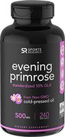 Evening Primrose Oil (500mg) 240 Mini-Liquid Softgels, Cold-Pressed with No fillers or Artificial Ingredients; Non-GMO & Gluten Free