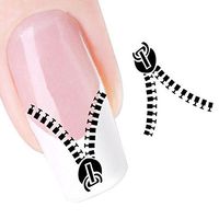 Nail Art Sticker,Putars Fashion Zipper Shape Water Transfer Slide Decal Sticker Nail Art Tips to Decoration