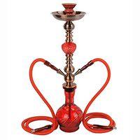 2 Hose Hookah Set Acrylic Organic Glass Hookah Hookah Set Hose Hookah Set, Portable Not Tilted Arab Hookah Set,Red1