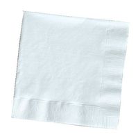 Creative Converting Paper Napkins, 3-Ply Luncheon Size, White Color, 50-Count Packages (Pack of 5)